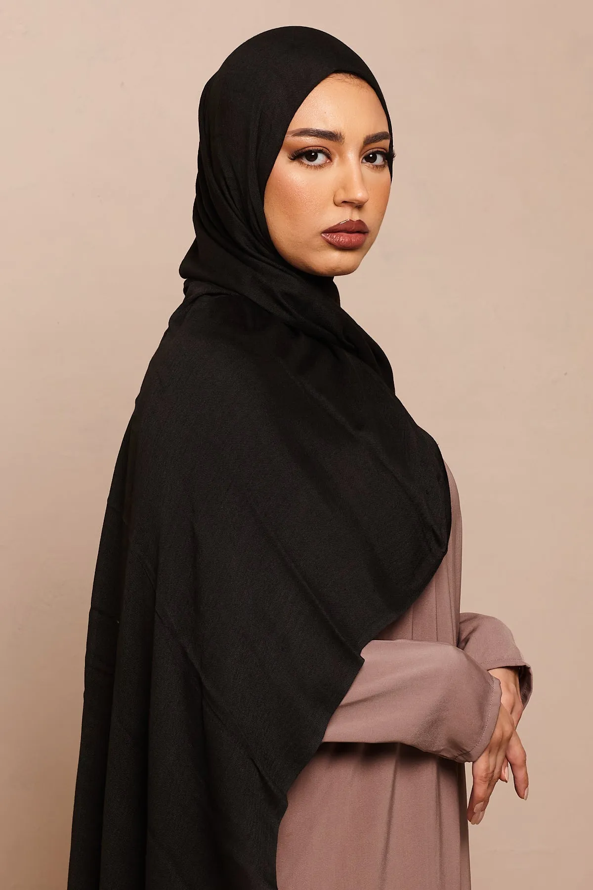 Black Lenzing Modal Hijab