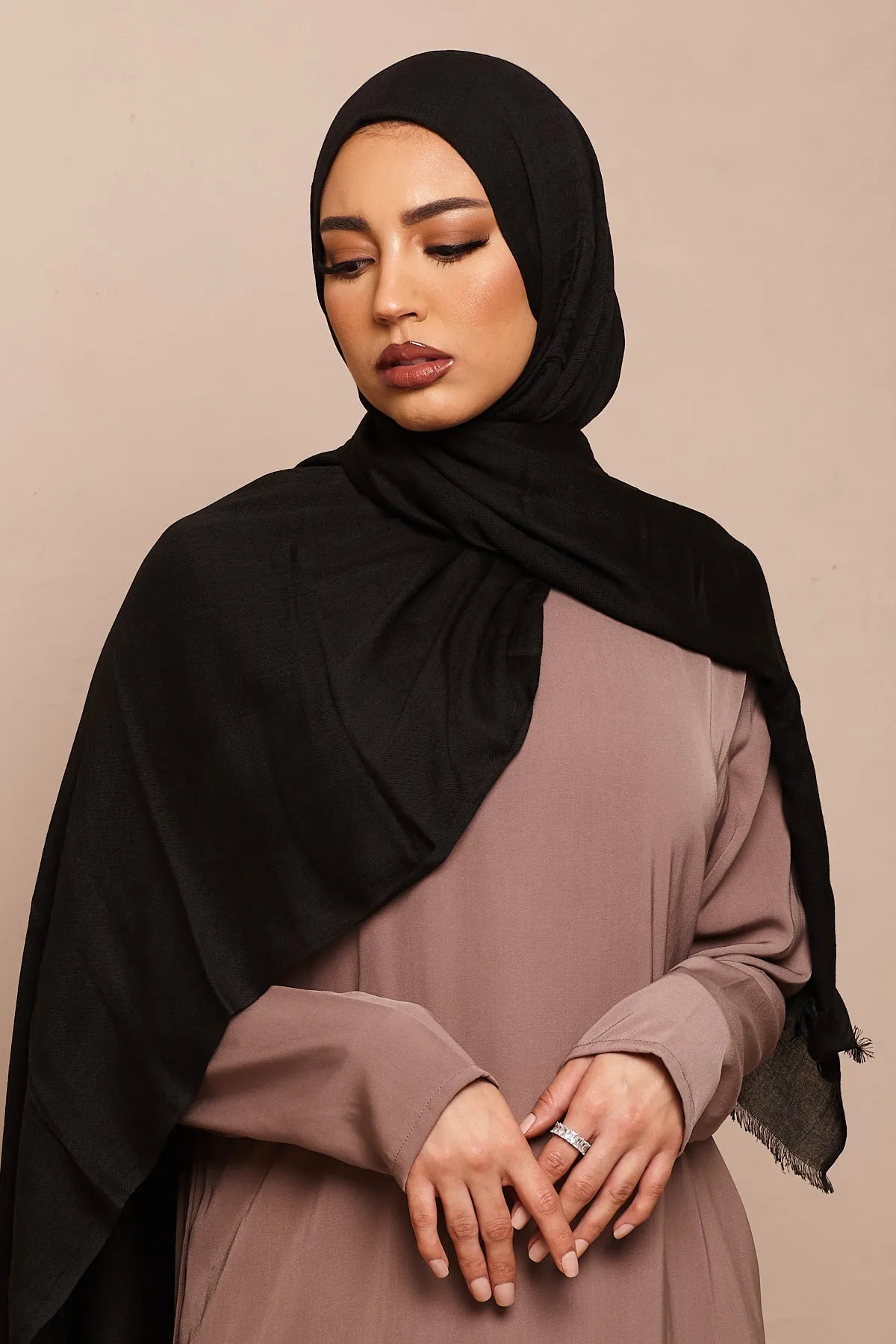 Black Lenzing Modal Hijab
