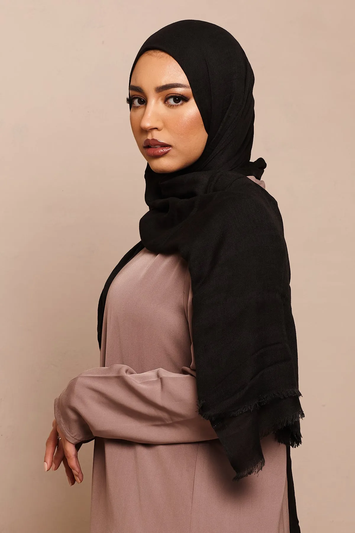 Black Lenzing Modal Hijab
