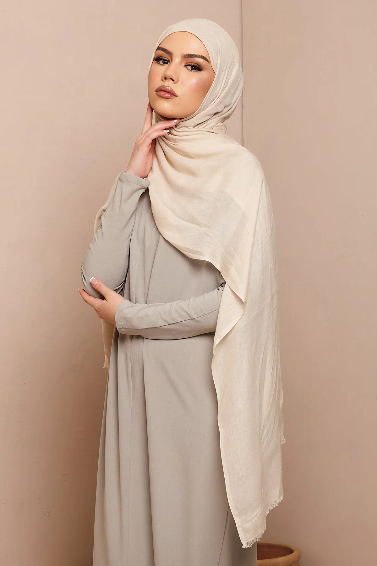 Bone White Lenzing Modal Hijab