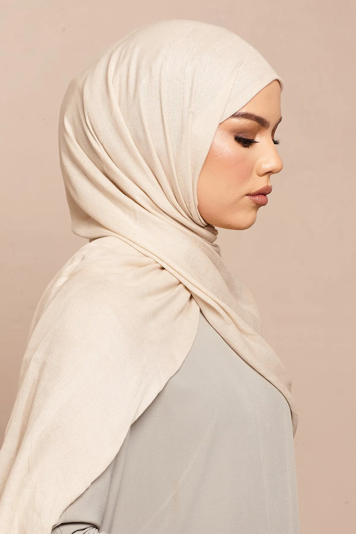Bone White Lenzing Modal Hijab