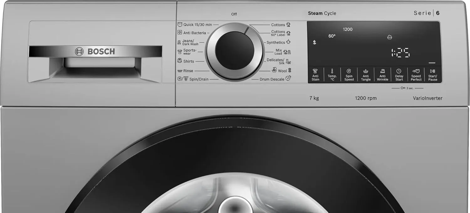 Bosch WGA1220SIN  7 kg 5 Star 1200 rpm Series 4 Front Load washing machine ( Silver)