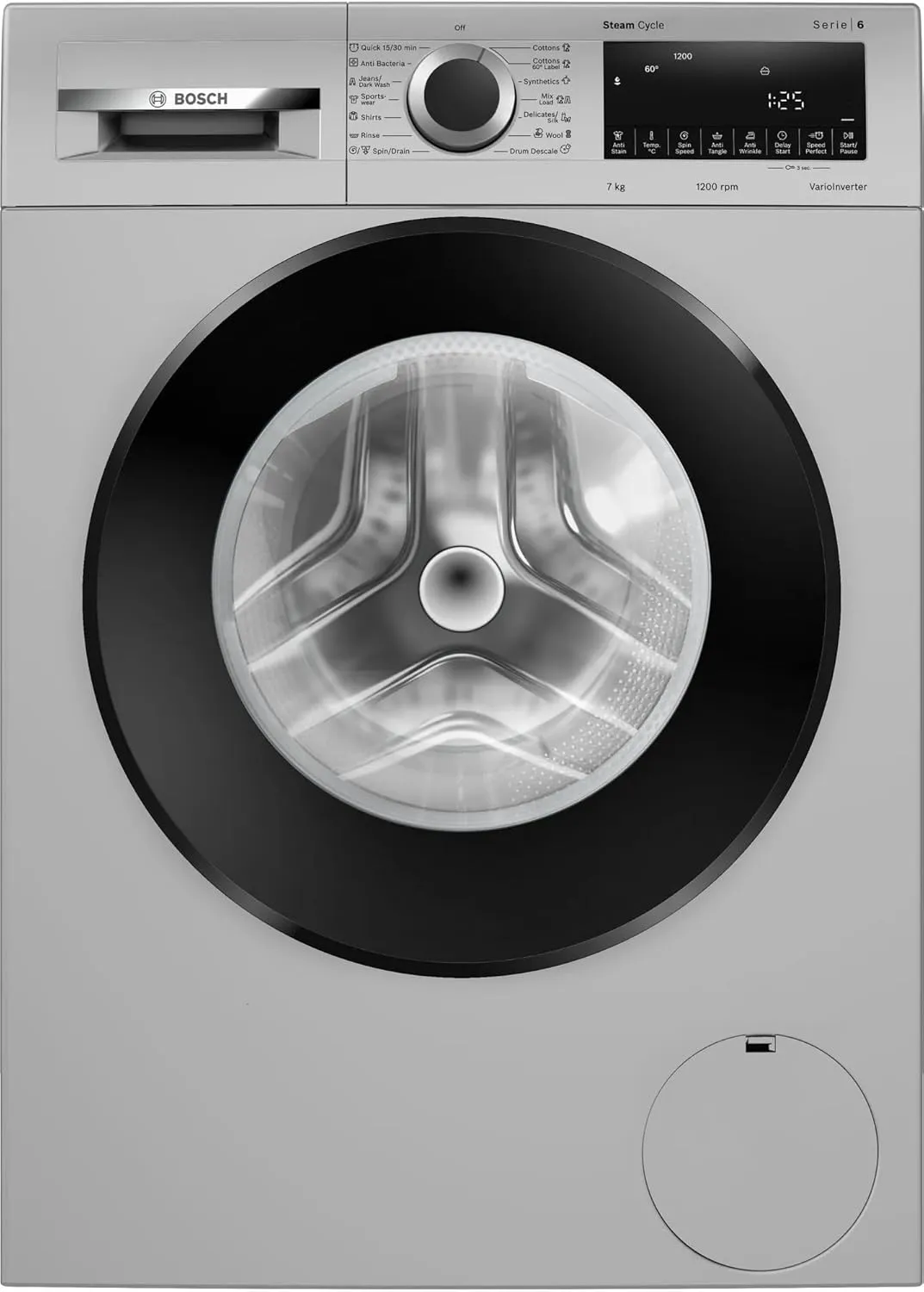 Bosch WGA1220SIN  7 kg 5 Star 1200 rpm Series 4 Front Load washing machine ( Silver)