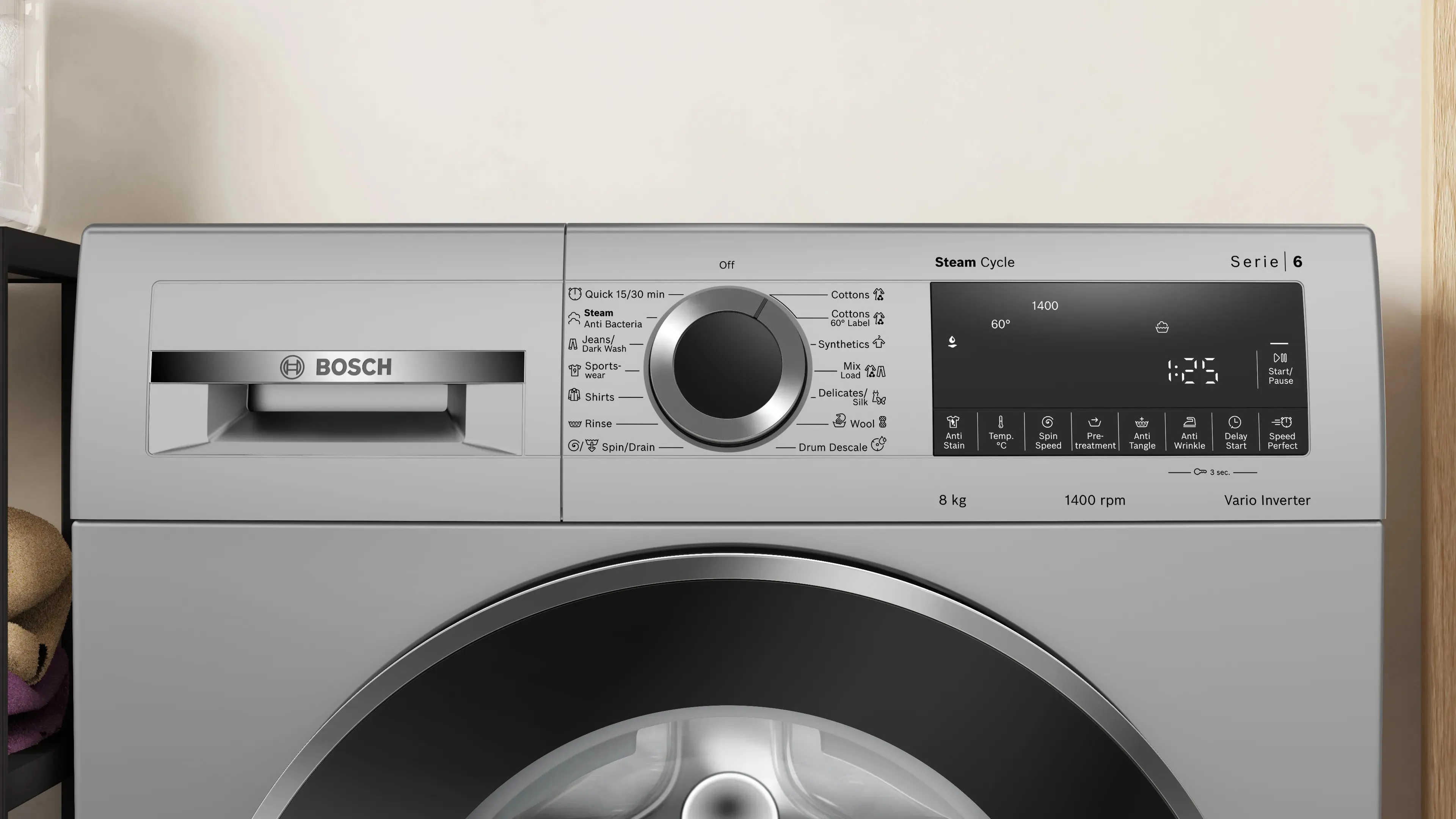 BOSCH WGA2341SIN Series 4 Washing Machine, 8 kg 1400 rpm