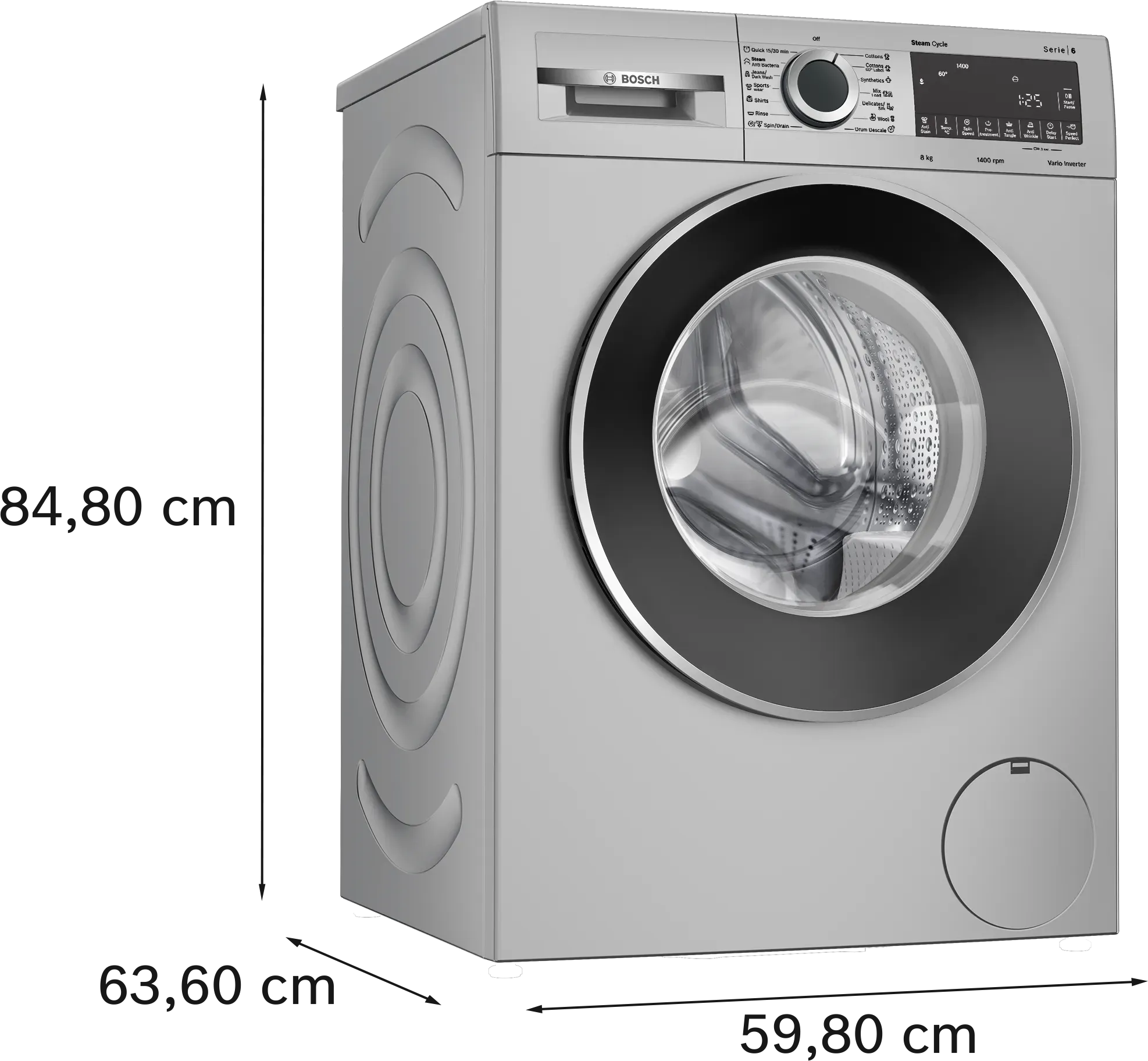 BOSCH WGA2341SIN Series 4 Washing Machine, 8 kg 1400 rpm