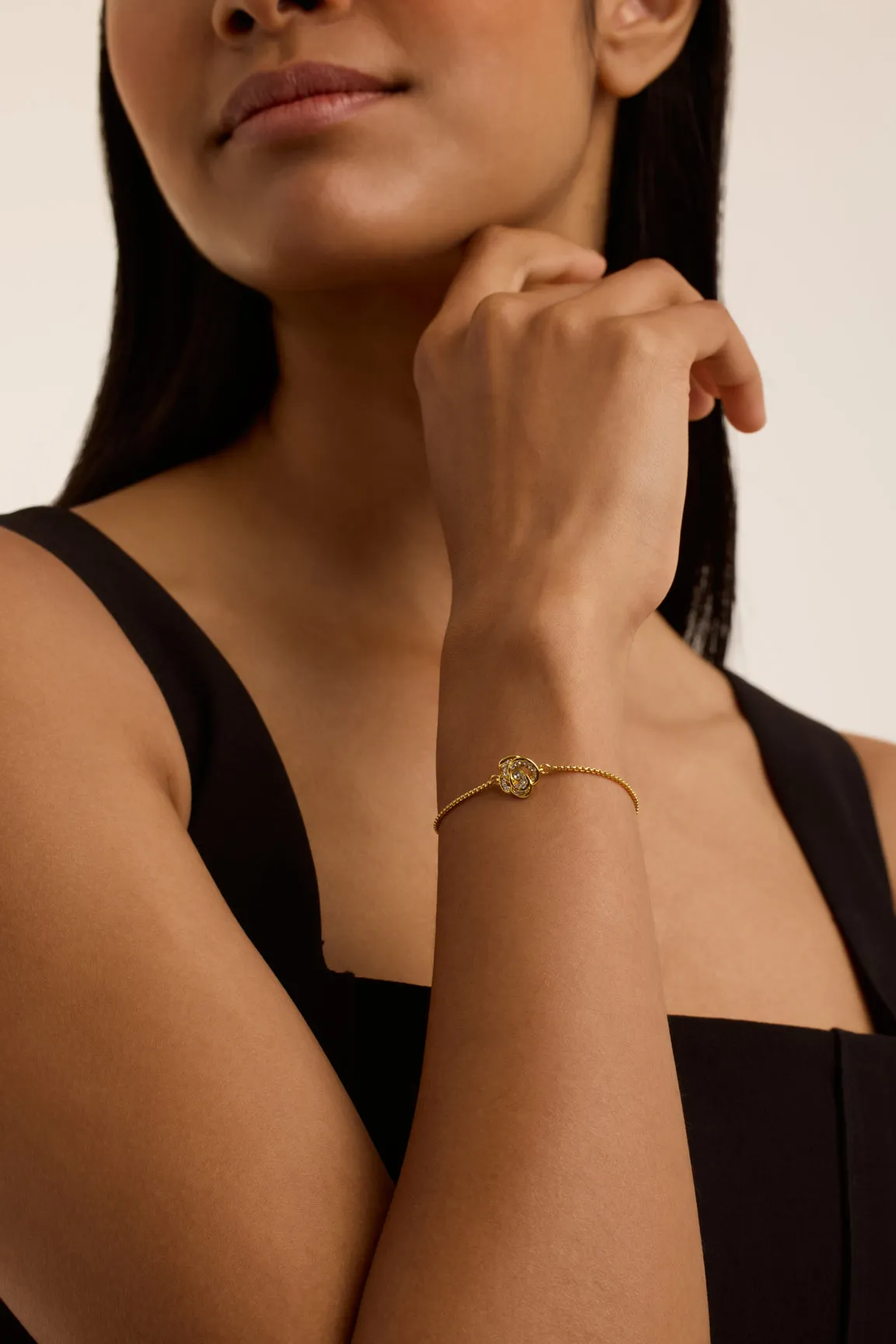 Florina Crystal Flower Adjustable Bracelet Gold