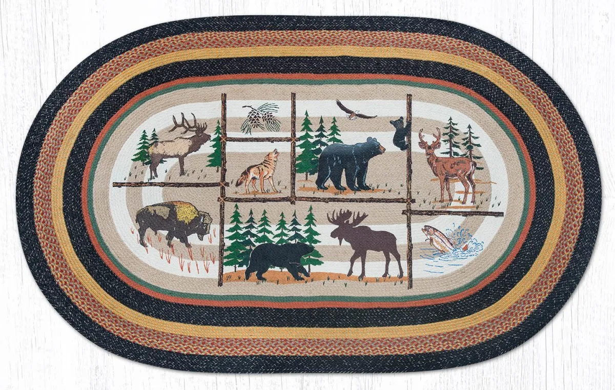 Lodge Animals Braided Rug