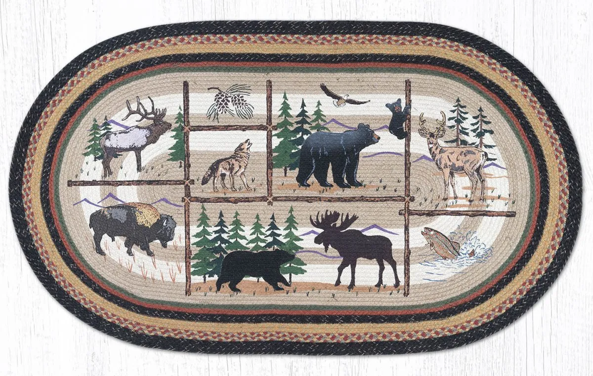 Lodge Animals Braided Rug