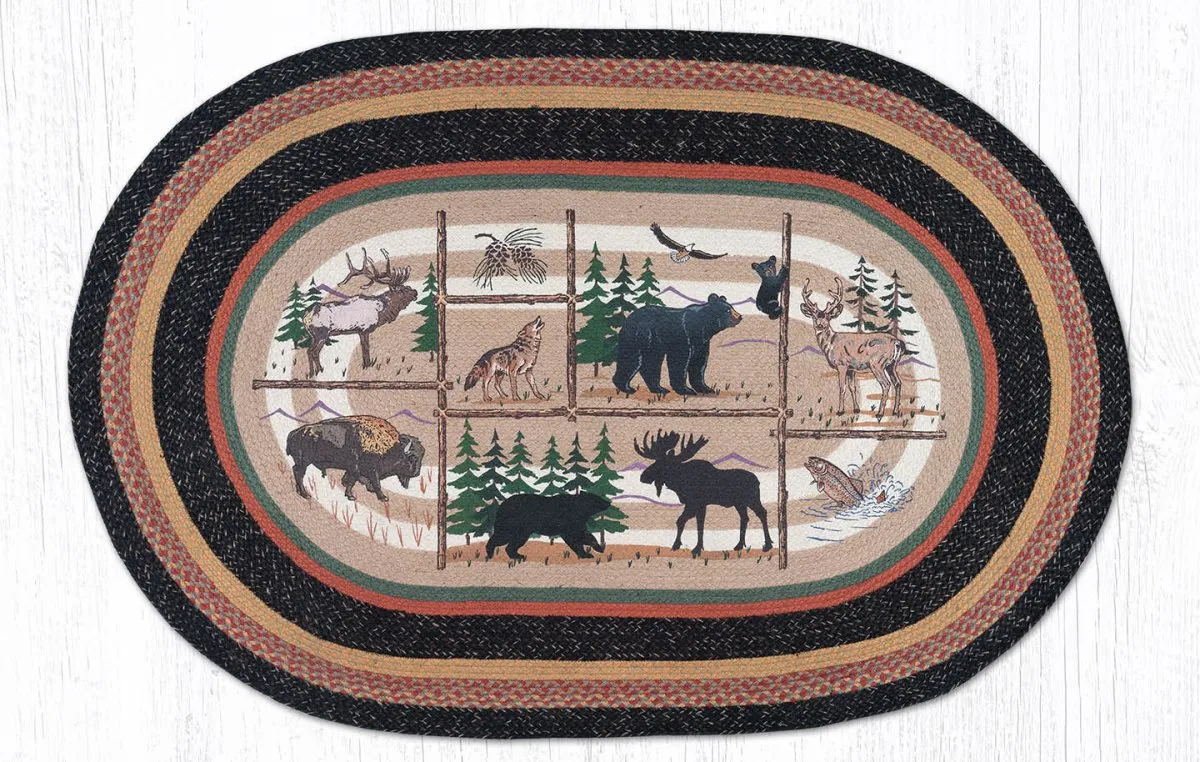 Lodge Animals Braided Rug