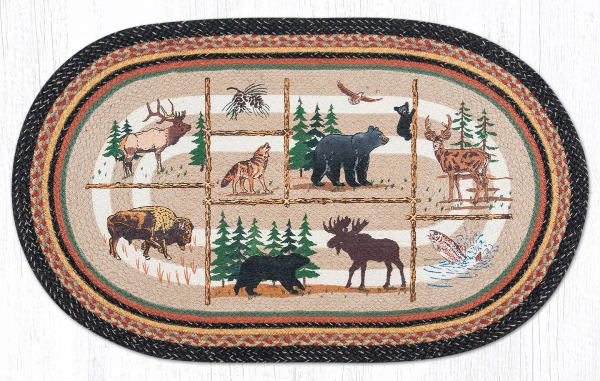Lodge Animals Braided Rug